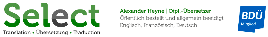 Alexander Heyne – Diplom-Übersetzer für Englisch, Französisch und Deutsch